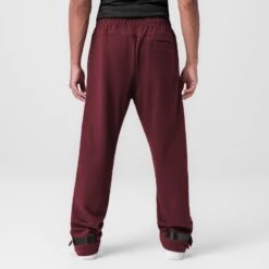 0998. Herringbone Terry Snap Button Sweats - Crimson -Fashion Shop CRIMSON Herringbone SnapSweats1