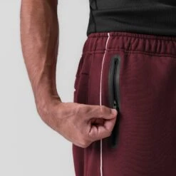 0998. Herringbone Terry Snap Button Sweats - Crimson -Fashion Shop CRIMSON Herringbone SnapSweats5