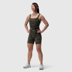W029. Lycra® 3-in-1 Biker Short - Dark Camo 9 W029. Lycra® 3-in-1 Biker Short - Dark Camo -Fashion Shop Camo FullSide Front
