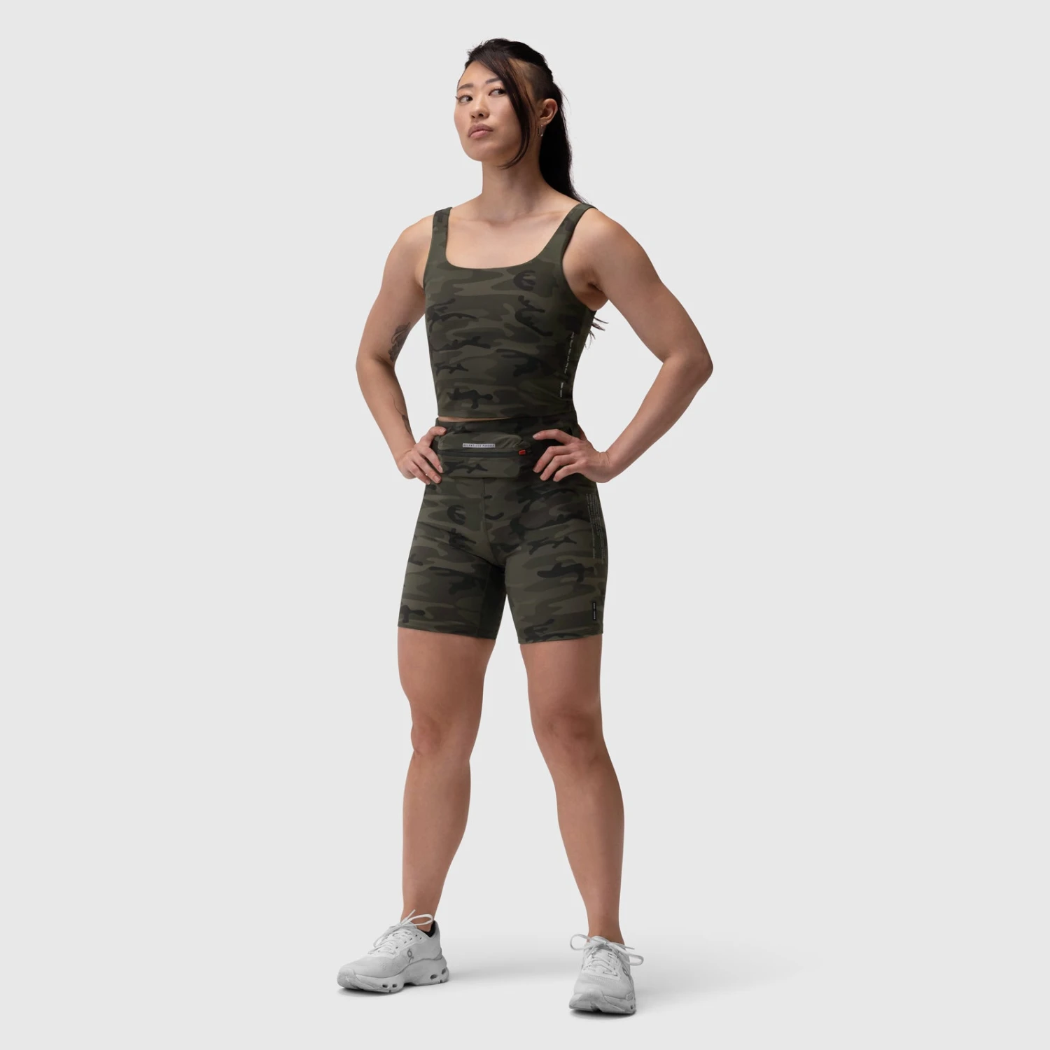 W029. Lycra® 3-in-1 Biker Short - Dark Camo 4 W029. Lycra® 3-in-1 Biker Short - Dark Camo - Image 2