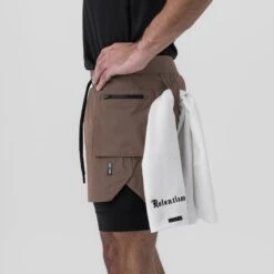 0651. Tetra-Lite® 5" Liner Cargo Short - Deep Taupe -Fashion Shop DSG0651 Taupe CargoShort 1