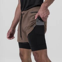 0651. Tetra-Lite® 5" Liner Cargo Short - Deep Taupe -Fashion Shop DSG0651 Taupe CargoShort 2