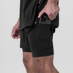 0865. Tetra-Lite® 5" Liner Short - Black "Wings"/Black -Fashion Shop DSG0865 Wings Black 1