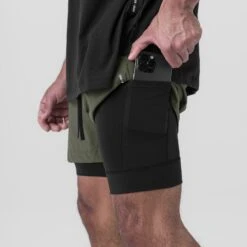 0865. Tetra-Lite® 5" Liner Short - Olive "Wings"/Black -Fashion Shop DSG0865 Wings Olive 1