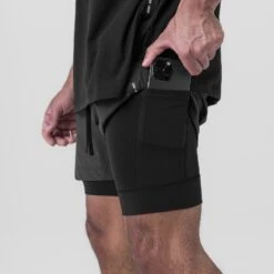 0865. Tetra-Lite® 5" Liner Short - Space Grey "Wings"/Black -Fashion Shop DSG0865 Wings Raven 1 dc316dd1 67dd 48ba 80e2 0c04b9662f25