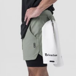 0865. Tetra-Lite® 5" Liner Short - Sage "Wings"/Black -Fashion Shop DSG0865 Wings Sage 3