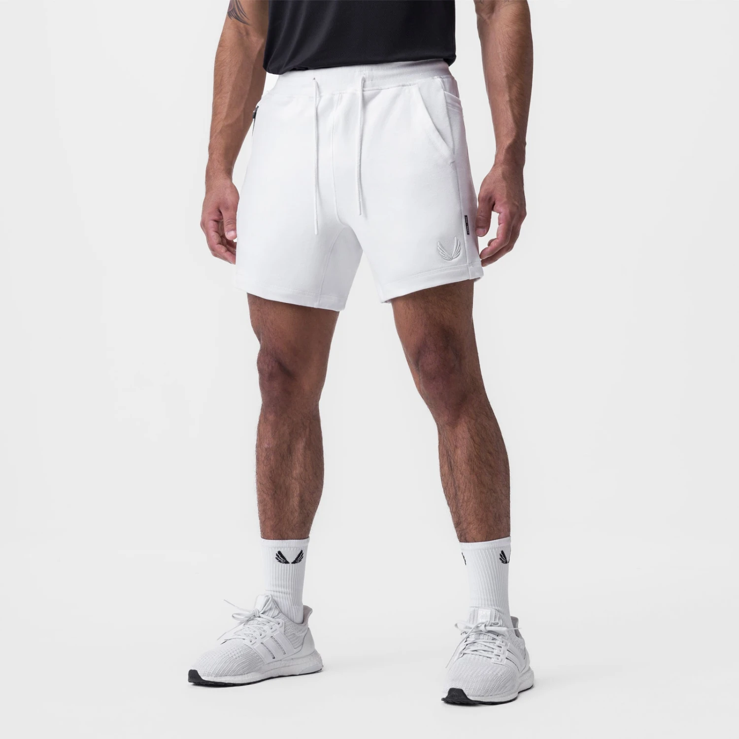 0867. Tech-Terry™ Sidelock Sweat Short - White 4 0867. Tech-Terry™ Sidelock Sweat Short - White - Image 2