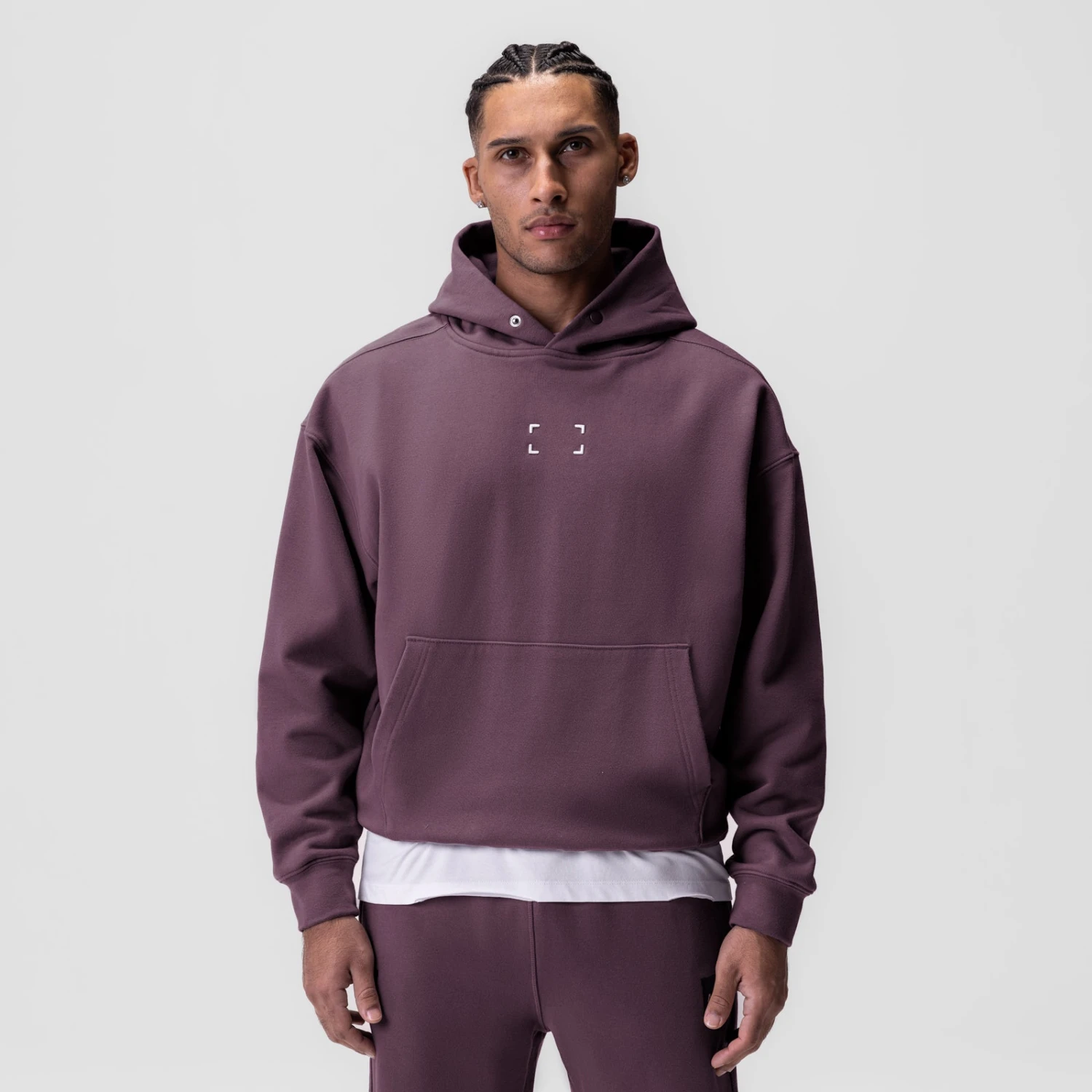 0648. Tech-Terry™ Hoodie - Deep Purple "Space Bracket" 4 0648. Tech-Terry™ Hoodie - Deep Purple "Space Bracket" - Image 2