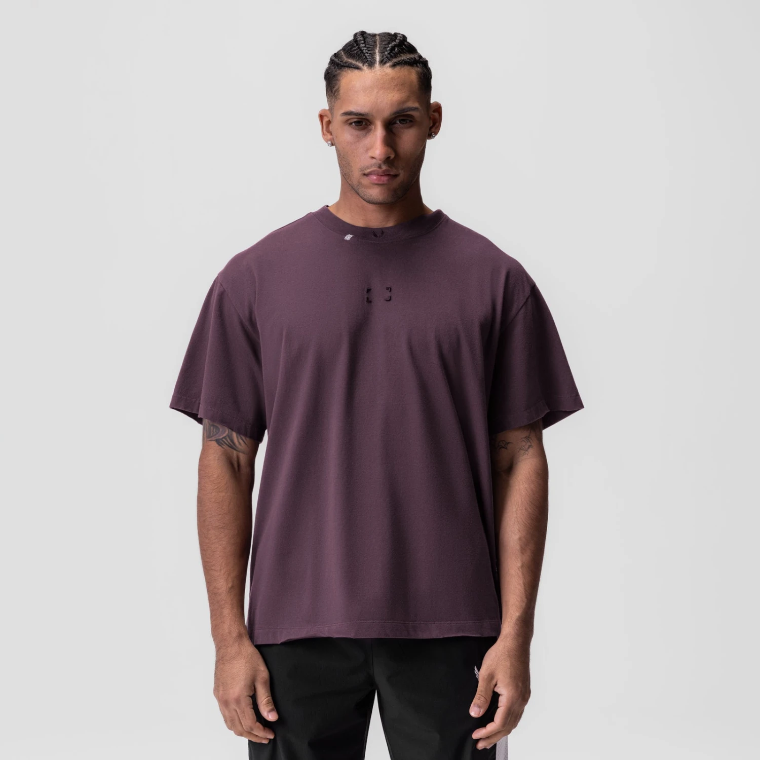 0797. Tech Essential™ Relaxed Tee - Deep Purple "Space Bracket" 4 0797. Tech Essential™ Relaxed Tee - Deep Purple "Space Bracket" - Image 2