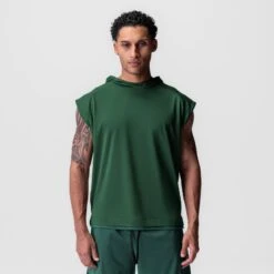 0983. Reversible 2-in-1 Cutoff Hoodie - Forest Green 15 0983. Reversible 2-in-1 Cutoff Hoodie - Forest Green -Fashion Shop FORESTGREEN CutoffHoodie1