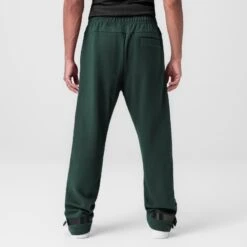 0998. Herringbone Terry Snap Button Sweats - Forest Green -Fashion Shop FORESTGREEN Herringbone SnapSweats1