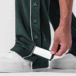 0998. Herringbone Terry Snap Button Sweats - Forest Green -Fashion Shop FORESTGREEN Herringbone SnapSweats2