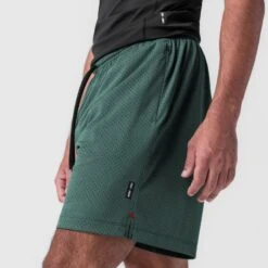 0988. Reversible 2-in-1 Short - Forest Green -Fashion Shop FORESTGREEN ReversibleShorts2