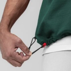 1026. Herringbone Terry Oversized Cinch Tee - Forest Green -Fashion Shop FOREST 1026 CinchTee 5