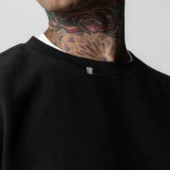 0861. Tech Essential™ Distressed Crewneck - Black -Fashion Shop FadedBlack TechEssentials Crewneck4