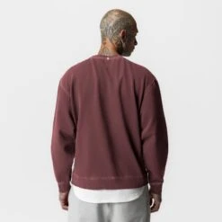 0861. Tech Essential™ Distressed Crewneck - Faded Crimson -Fashion Shop FadedCrimson TechEssentials Crewneck1