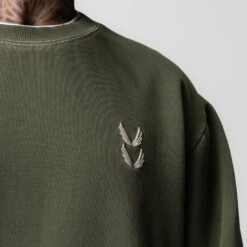 0861. Tech Essential™ Distressed Crewneck - Faded Olive -Fashion Shop FadedOlive TechEssentials Crewneck3