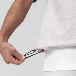 1026. Herringbone Terry Oversized Cinch Tee - Heather Grey -Fashion Shop HEATHERGREY 1026 CinchTee 4