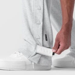 0998. Herringbone Terry Snap Button Sweats - Heather Grey -Fashion Shop HEATHERGREY Herringbone SnapSweats2