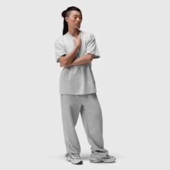 1102. Distressed Relaxed Tee - Heather Grey 9 1102. Distressed Relaxed Tee - Heather Grey -Fashion Shop Heather Front2