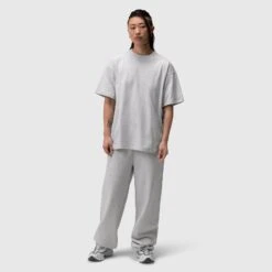 1102. Distressed Relaxed Tee - Heather Grey