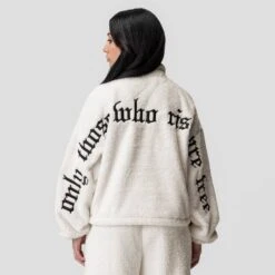 1007. Women's Sherpa Recovery 1/2 Zip - Ivory Cream/Black -Fashion Shop IVORYCREAM HalfZip Wmns SherpaHoodie1