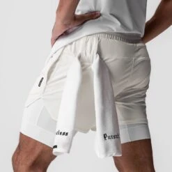 0828. AeroSilver® 5" Liner Short - Ivory Cream "Wings"/White -Fashion Shop IVORYCREAM LinerShorts3