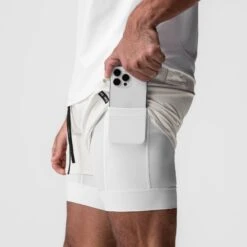 0828. AeroSilver® 5" Liner Short - Ivory Cream "Wings"/White -Fashion Shop IVORYCREAM LinerShorts4