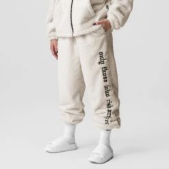 1008. Womens Sherpa Recovery Sweats - Ivory Cream/Black -Fashion Shop IVORYCREAM SherpaSweats Wmns2