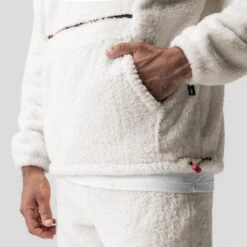 0553. Sherpa Recovery Hoodie - Ivory Cream/Black "Wings" -Fashion Shop IVORYCREAM Wings Hoodie4