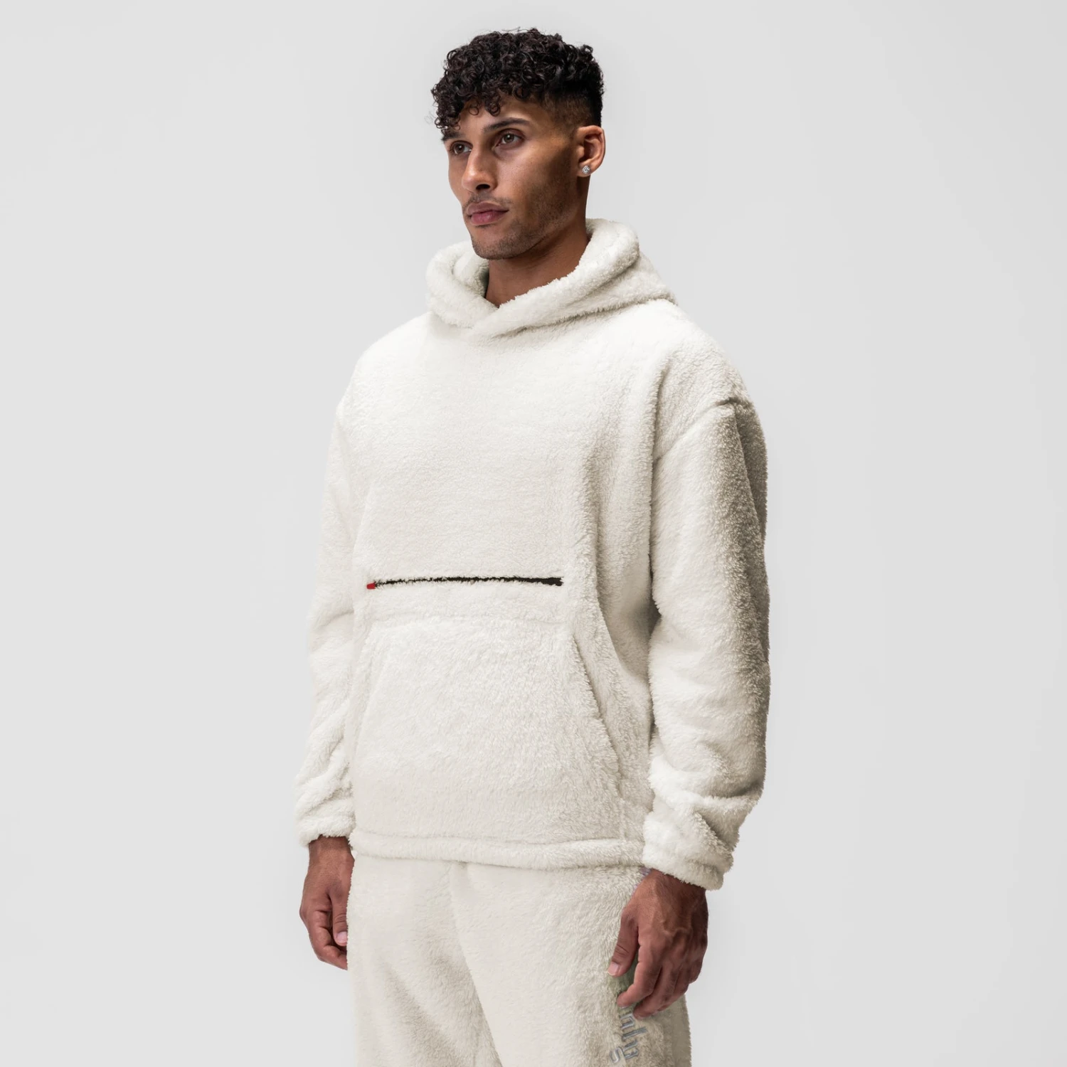 0553. Sherpa Recovery Hoodie - Ivory Cream/White 4 0553. Sherpa Recovery Hoodie - Ivory Cream/White - Image 2