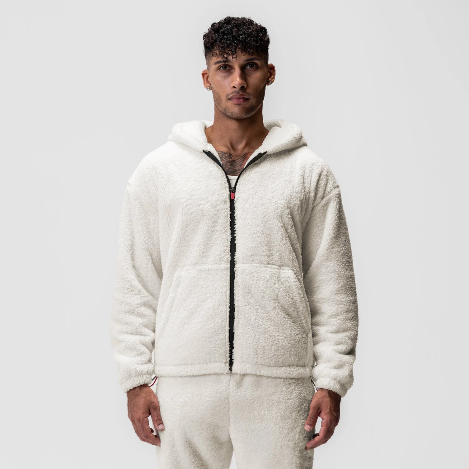 0887. Sherpa Recovery Full Zip Hoodie - Ivory Cream/White 4 0887. Sherpa Recovery Full Zip Hoodie - Ivory Cream/White - Image 2