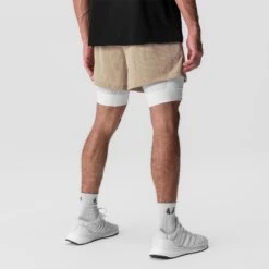 0848. SilverPlus™ Mesh 5" Liner Short - Khaki/White 13 0848. SilverPlus™ Mesh 5" Liner Short - Khaki/White -Fashion Shop Khaki MeshShorts 1