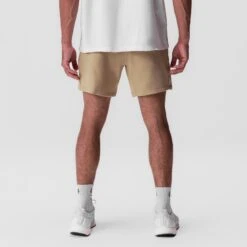 0867. Tech-Terry™ Sidelock Sweat Short - Khaki "Stacked Wings" -Fashion Shop Khaki TerryShorts 1