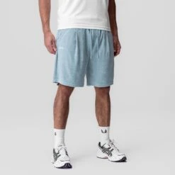 1094. Towel Terry Relaxed Short - Light Sky -Fashion Shop LIGHTSKY TowelTerry RelaxedShort