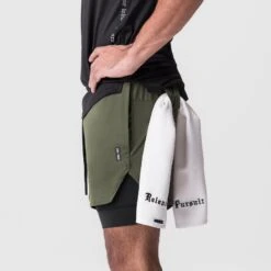 0828. AeroSilver® 5" Liner Short - Olive "White Wings"/Black -Fashion Shop OLIVE LinerShorts3