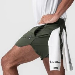 0993. AeroSilver® 5" Linerless Short - Olive -Fashion Shop OLIVE LinerlessShorts4
