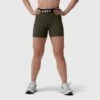 W027. Performance Ribbed Short - Olive -Fashion Shop Olive Ribbed Shorts half