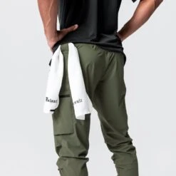 0698. Tetra-Lite® Inlay Pocket High Rib Jogger - Olive -Fashion Shop Olive High Rib Inlay Back