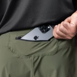 0698. Tetra-Lite® Inlay Pocket High Rib Jogger - Olive -Fashion Shop Olive High Rib Inlay Back Phone