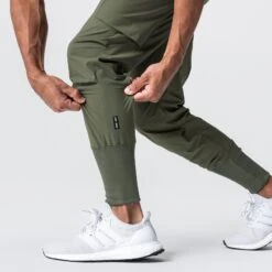 0698. Tetra-Lite® Inlay Pocket High Rib Jogger - Olive -Fashion Shop Olive High Rib Inlay Rib