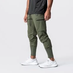 0698. Tetra-Lite® Inlay Pocket High Rib Jogger - Olive -Fashion Shop Olive High Rib Inlay Side