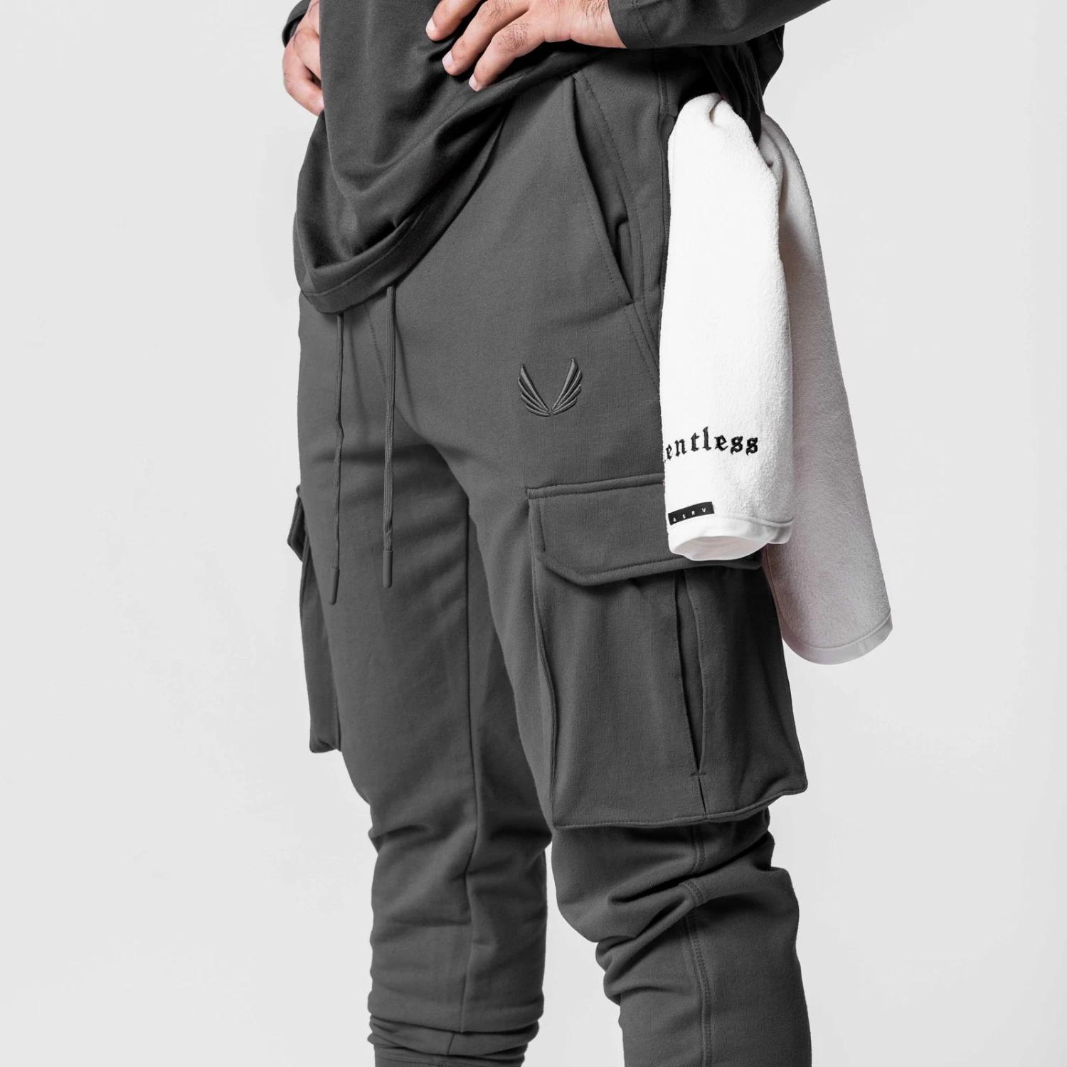 0654. Tech-Terry™ Cargo High Rib Jogger - Space Grey 7 0654. Tech-Terry™ Cargo High Rib Jogger - Space Grey - Image 5