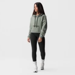 ASRV X Equinox Sorona® French-Terry Cropped Hoodie - Sage