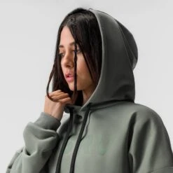 ASRV X Equinox Sorona® French-Terry Cropped Hoodie - Sage -Fashion Shop SAGE CropHoodie2