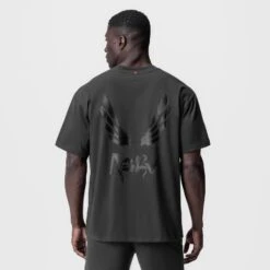 0797. Tech Essential™ Relaxed Tee - Space Grey/Black "Brush Wings/ASRV" -Fashion Shop SPACEGREY Black BrushWings Tee2