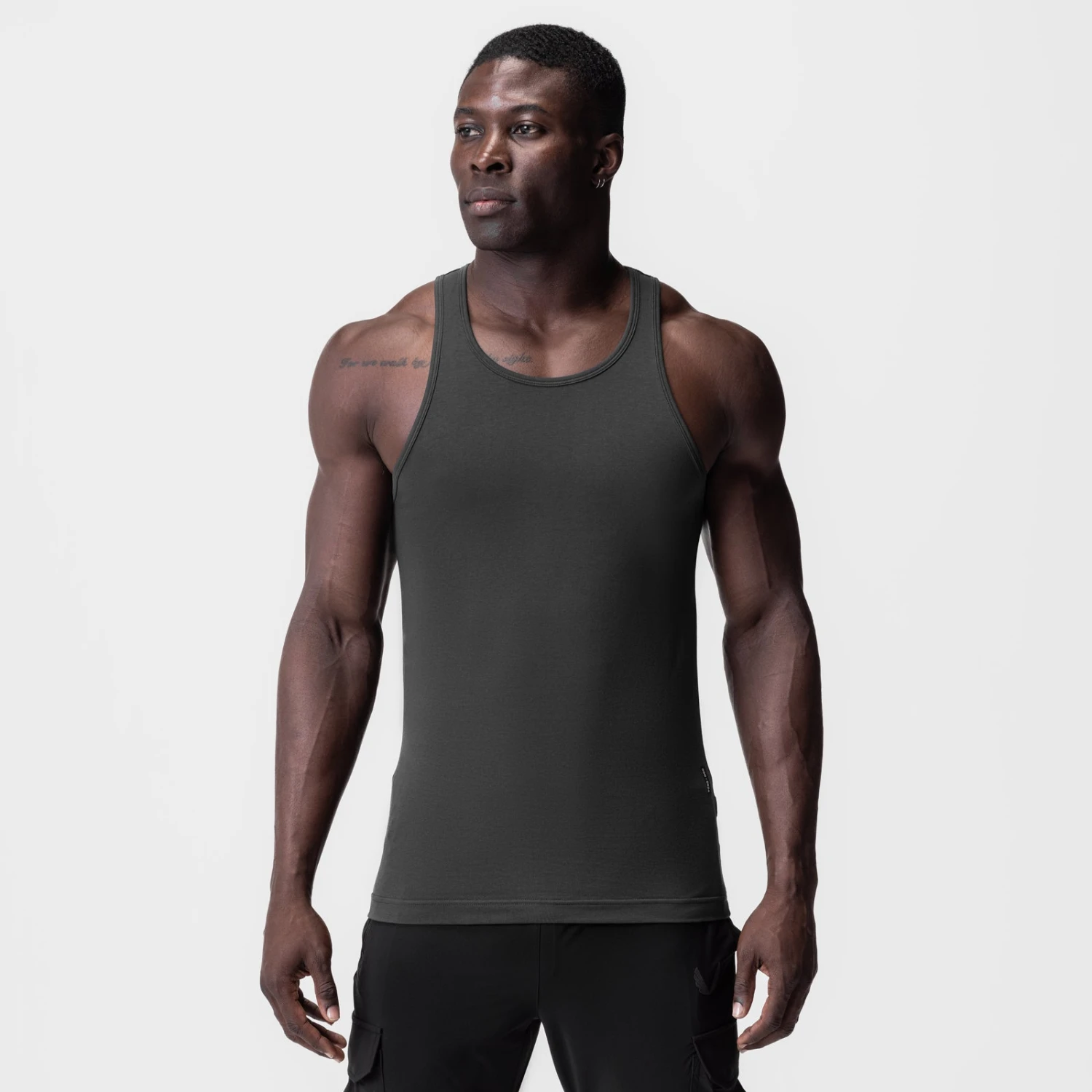 0924. Supima® Essential Slim Tank - Space Grey 4 0924. Supima® Essential Slim Tank - Space Grey - Image 2