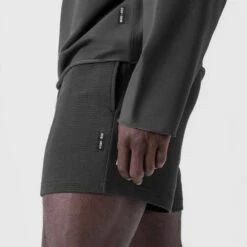 0954. Waffle Knit Sweat Short - Space Grey -Fashion Shop SPACEGREY WaffleKnitShort3