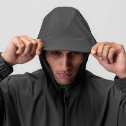 0717. Weather-Ready Anorak Jacket - Space Grey "Patch" -Fashion Shop SpaceGrey AnorakJacket3