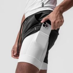 0865. Tetra-Lite® 5" Liner Short - Space Grey "Cyber"/White -Fashion Shop SpaceGrey CyberLiner Shorts2